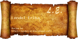 Lendel Erika névjegykártya